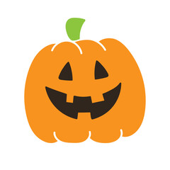 Pumpkin. Jack-o-lantern. Flat simple vector illustration. 