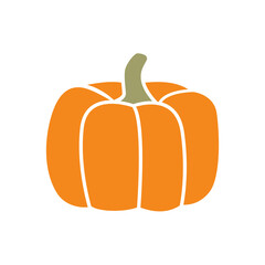 Pumpkin. Flat simple vector illustration.
