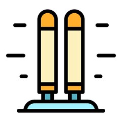 Bactericidal light icon. Outline bactericidal light vector icon color flat isolated