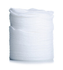 Cotton pads beauty care on white background isolation