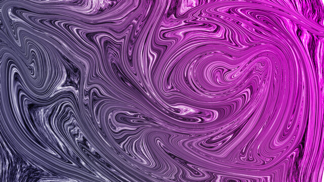 Abstract and colorful psychedelic background in purple and black. Wallpaper. Modern art