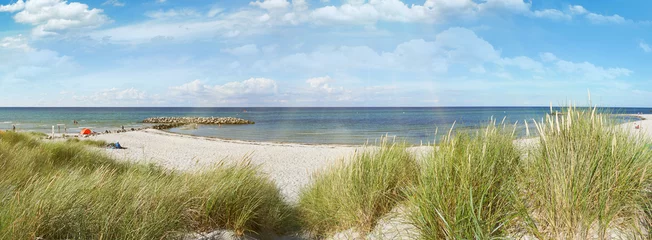 Deurstickers Zandstrand met duinen aan de Oostzee - Oostzeekust met strand en zee © ExQuisine