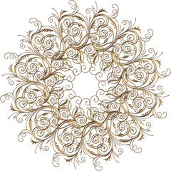 3D-image gold central swirl floral ornament for ceiling decoration