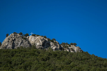 mountain landscape with blue sky