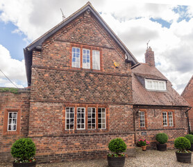 Traditional old cottages at Great Budworth Village, Pickmere, Knutsford, Cheshire, UK