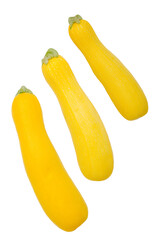 Yellow zucchini on a white background.