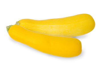Yellow zucchini on a white background.