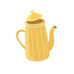 Yellow coffee pot with lid