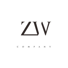 initial ZW logo design vector