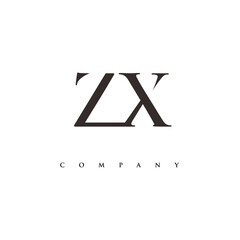initial ZX logo design vector
