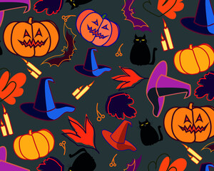 halloween seamless pattern