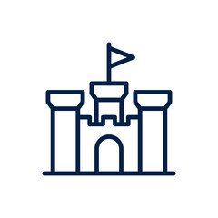 Castle Tower icon, logo isolated on white background.