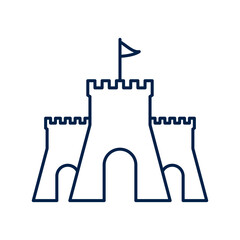 Castle Tower icon, logo isolated on white background.