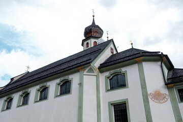 Church in the center of San Cassiano, Dolomites