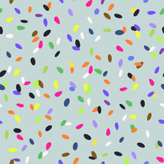 Multicolored abstract confetti seamless pattern. Bright colors tiny elements. Fun, party and celebration concept.