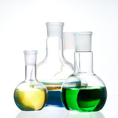 Glass flask with a chemical reagent.
