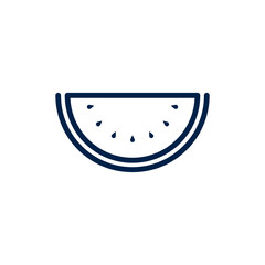 Watermelon fruit icon, vector isolated melon symbol isolated on white background.