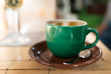 Cup of tea in restaurant