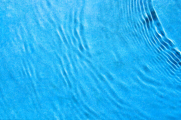Fototapeta na wymiar the calm rippling water from the top right corner texture in baby blue color. a background pattern of the clear liquid water for creative design.