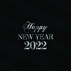Beautiful elegant Black vector background with silver stylized letters happy new year