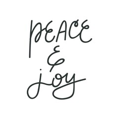 Vector handwritten Christmas decoration element- Peace and Joy