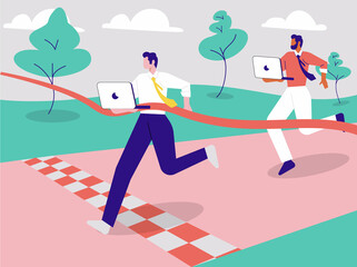 Deadline concept illustration, Time management vector