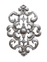 Silbernes Ornament isoliert auf weißem Hintergrund - 463119907