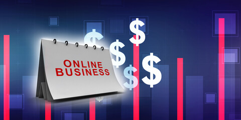 3D rendering business word on color isolated background
