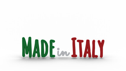 Made in Italy text on clean white background