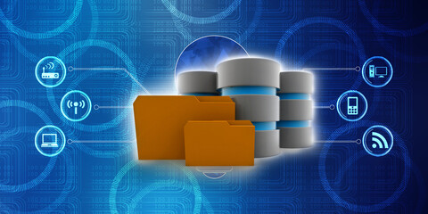 3d rendering Folder connected to database