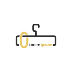 illustration of minimalist botique logo design . the elegant hanger icon