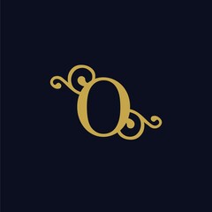 simple alphabet logo royal design golden concept with ornament