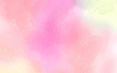 Pastel soft light red, pink and yellow shades watercolor background. Aquarelle paint paper textured stain canvas element for grunge text design, vintage card. 