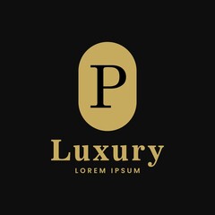 simple alphabet logo luxury concept with ellipse combination