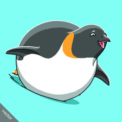 funny cartoon cute cool vector Imperial penguin illustration
