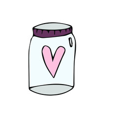 Vector elements on the theme of love, valentine's day, holiday. For your romantic design of cards, posters, invitations. Hand drawn doodles isolated on white background