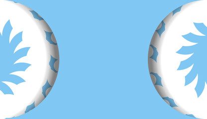 Blue banner template with vintage white pattern and text space