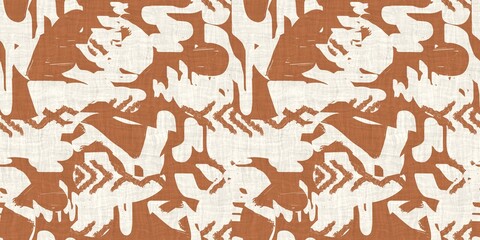Seamless two tone hand drawn brushed effect pattern border swatch. High quality illustration. Collage of minimal drawings arranged in a seamless pattern with fabric texture overlay. Rough scribble.