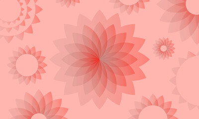 Floral pink background. Poster with gradient flowers. Cute postcard. 