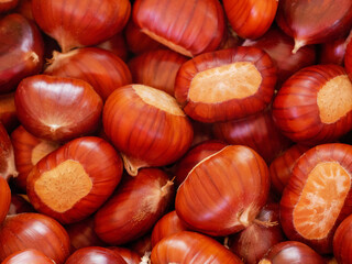 close up of chestnuts