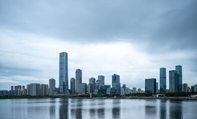 Fototapeta premium Shen Zhen urban cityscape, China city landscape landmark for business communication