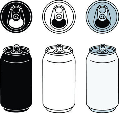 Blank Aluminum Pop, Soda or Beer Can Clipart