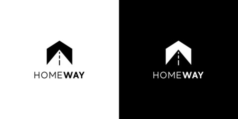 Unique and modern way home logo design