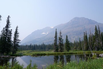 pond and mountain in Montana