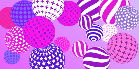 Retro 3d illustration abstract balls, great design for any purposes.  Modern poster for cover design.  Vector modern banner. Background wall design.