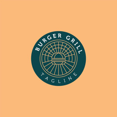 Burger grill. Logo template.