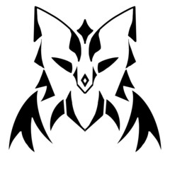 wolf tribal graphic tattoo illustration art design, wild animal design abstract symbol tatttoo