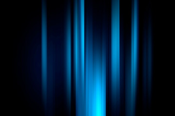 Acceleration speed motion on night road. Light and stripes moving fast over dark background. Abstract blue Illustration.