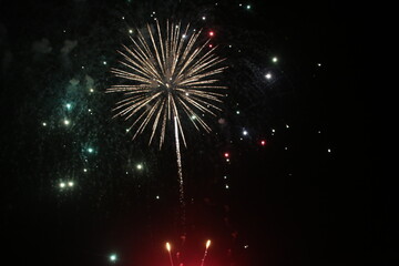 A view of a Firework Display on Blackpool Pleasure Beach