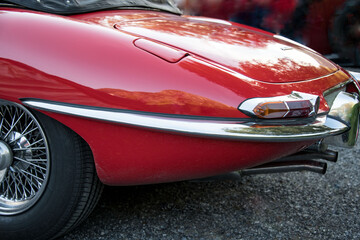Fototapeta na wymiar rear view of a classic red sports car